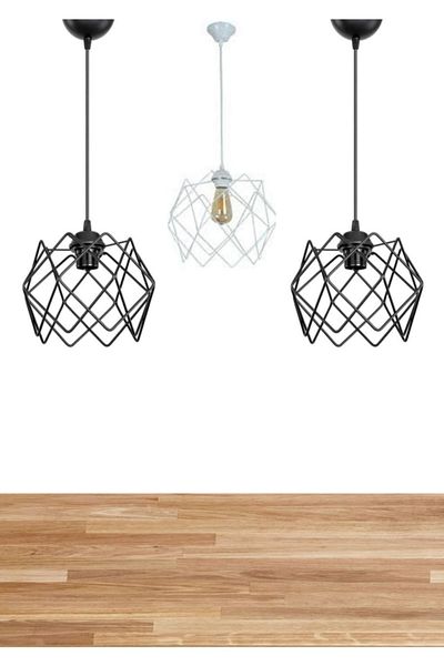 MHK Collection 3-Piece Special Combination Multi-Square Chandelier