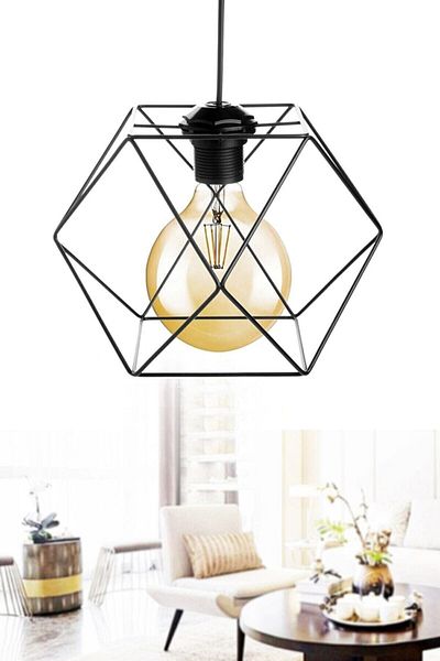 MHK Collection Single Chandelier Black Italian Wrought Iron