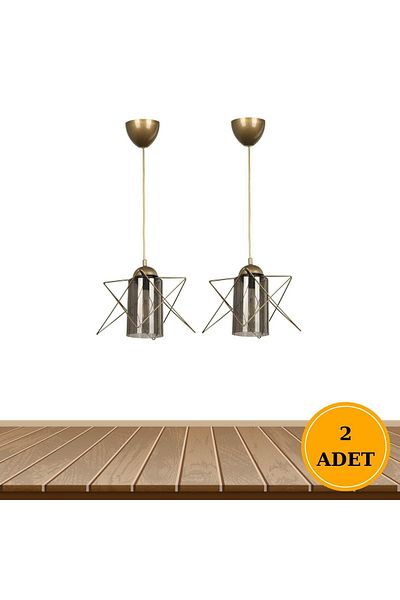 MHK Collection 2 Pieces Mica Glass Zigzag Retro Chandelier