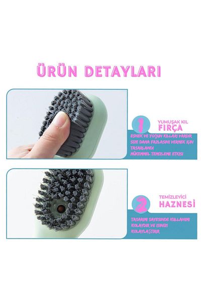 Modo Di Bellezza Practical Hand Cleaning Brush with Multi-Purpose Detergent Container | Shoe Boot Cleaning Washing Brush