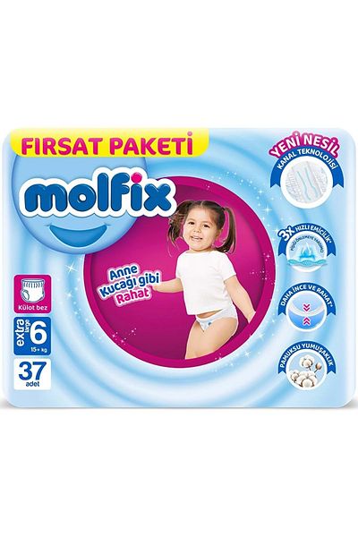 Molfix 15 KG Extra Large Baby Panties - 37 Pieces Offer Package