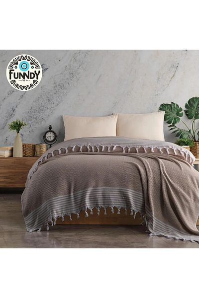FUNNDY بيكيه مزدوج مقاس 200 × 230 سم - سلسلة رومانية بنمط عتيق