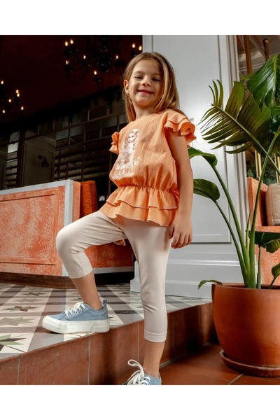 Little Pumpkin B Štampano Muslin gornji deo legginsa za devojčice