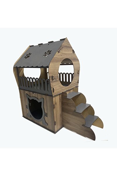 Nursoft Dekoratif Teraslı Kedi Evi