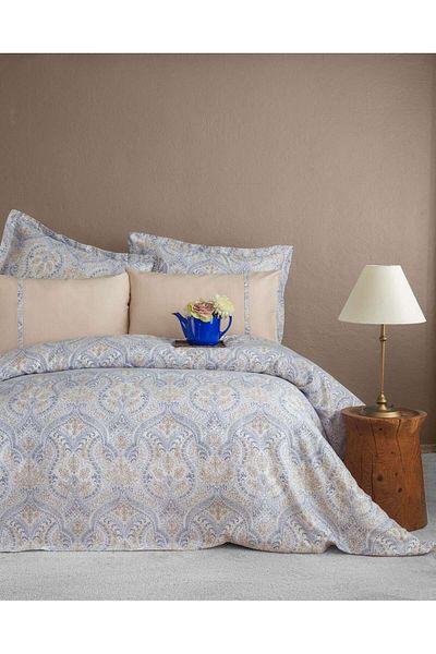 Apricitas HOME Set de lenjerie de pat Fragile Blue Double Printed 55% Liyosel 45% Bumbac