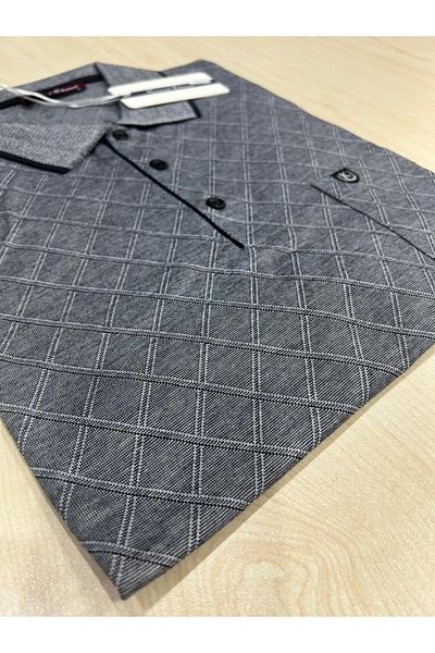KEMAL EKİNCİ Men's Polo Collar Pocket Patterned T-Shirt