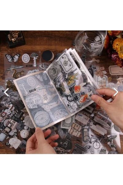 Genel Markalar 20 Sayfa Scrapbook Vintage Sticker Kitabı / Scrapbooking - 2