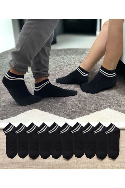 KAYSSOCK Чифт от 8 черни раирани чорапи до глезена