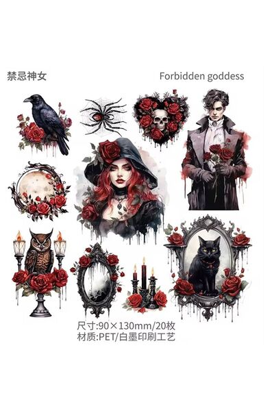 SF SCRAPBOOK KIRTASİYE 20parça Scrapbook / Bullet / Journal / Vintage Gotik S...