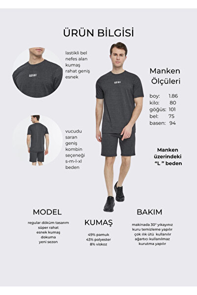 YHGTEKSTİL Men's Sleep Set - With Shorts