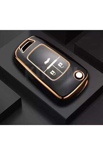 AYZ GARAGE حافظة مفاتيح شيفروليه أوبل مصنوعة من مادة TPU باللون الأسود (3 مفا...