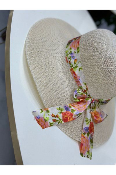 AYSBUTK Beige Beach Straw Hat