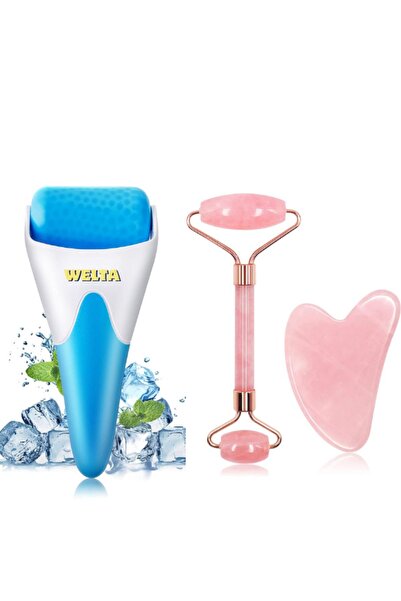 Welta Ice Roller Yüz Sıkılaştırıcı Cilt Silindiri Ve Pembe Kuvars Face Roller...