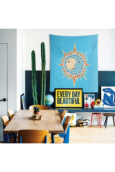 WALLHANG Sunrise And Moonset Wall Covering 130x150 Cm