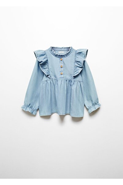 MANGO Baby Fırfırlı kot gömlek