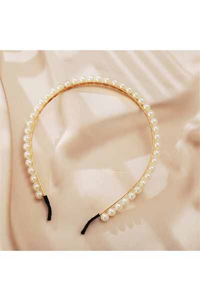 So Much Accesories So-much Gold Pearl Women's Crown Hair Band - 3