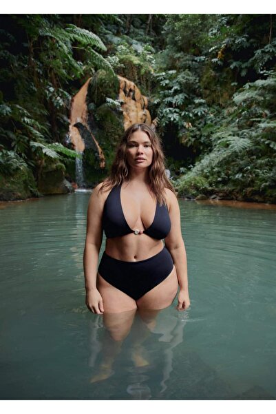 MANGO Woman Boncuklu bikini üstü