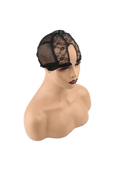KONAK PERUK Black Small U Lace Tulle Wig Sewing Net