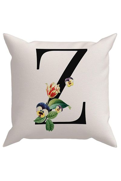Evdek Husă de pernă cu literă florală (Z).