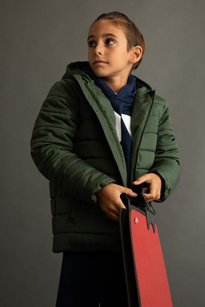 DeFacto Boy's Water Repellent Hooded Coat X5464a622au