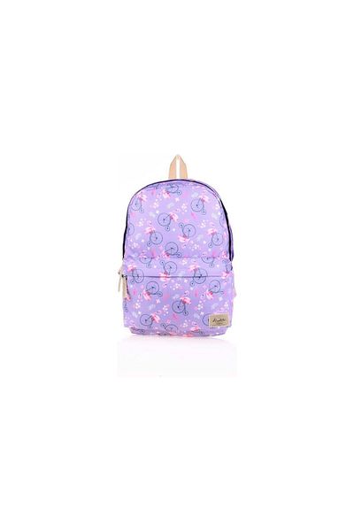 KAUKKO Nature Lilac Flamingo Backpack for School
