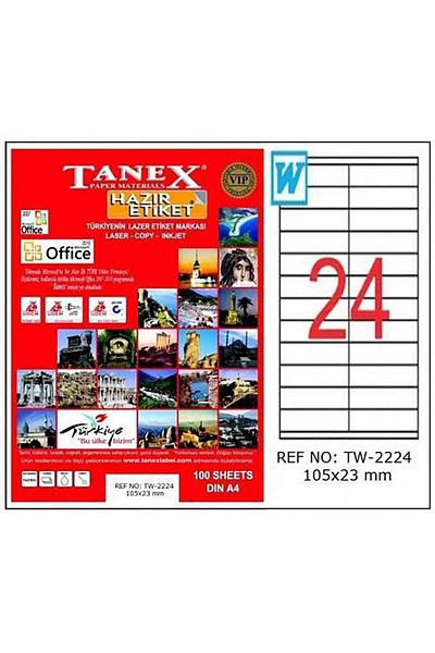 Tanex Αυτοκόλλητο λέιζερ 100 φύλλα 105x23 mm Ετικέτα εκτυπωτή λέιζερ