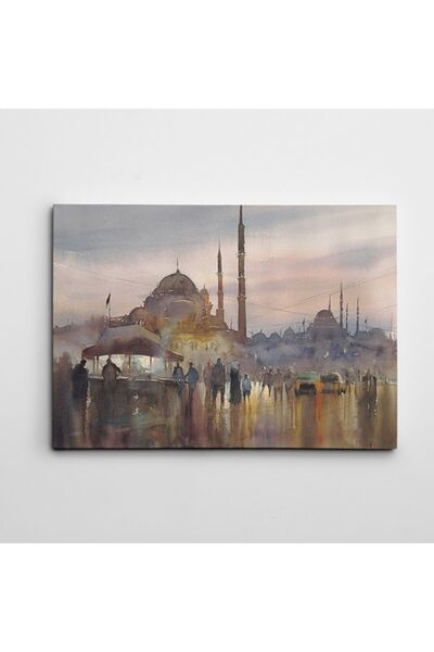 artefoni İstanbul Alacakaranlık Dekoratif Büyük Boyut Kanvas Tablo 85 x 120 CM