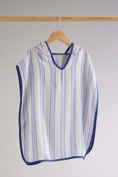 Merca Minca Striped Bamboo-Cotton Muslin Poncho