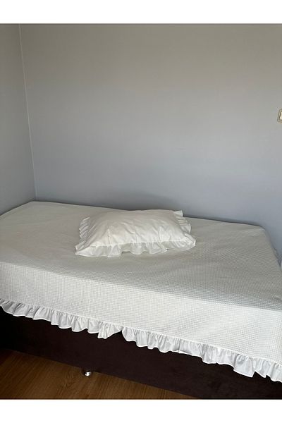 Blue Atelier طقم بيكيه موسلين فردي - مفرش سرير، ملاءة مطاطية وغطاء وسادة