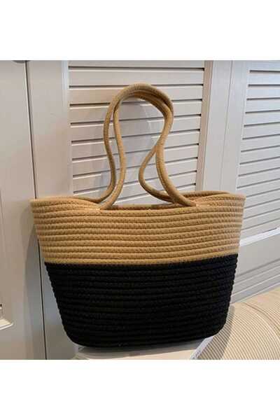 BHR Creative Τσάντα παραλίας - Φυσικό πλεκτό στο χέρι από ψάθι γιούτας