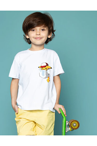 oneagılyazı تي شيرت للأطفال بتصميم بيكاتشو بجيب - مطبوع