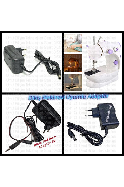 Genel Markalar Singer mini el dikiş makinesi için uyumlu adaptör dikiş makinesi adaptörü 6V Dikiş Makinesi Adaptörü