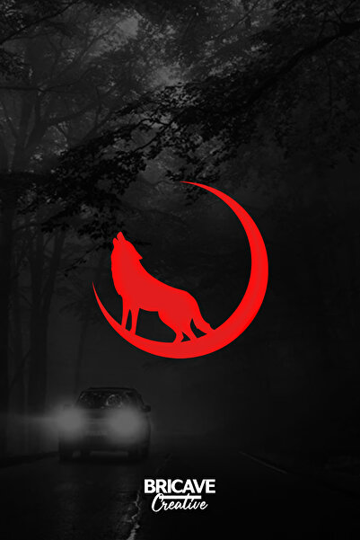 Bricave Hilal Bozkurt Araba Motosiklet Cam Etiket Sticker 14x14cm