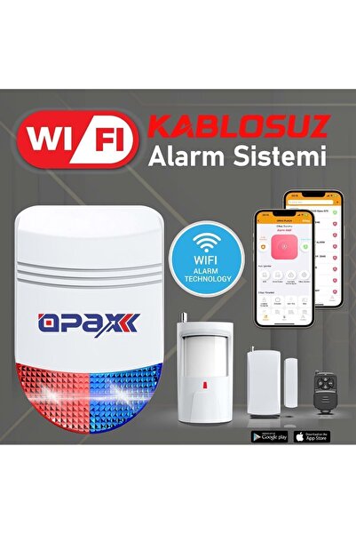 OPAX EKONOMİK ALARM SETİ OPAX BGR-12 WIFI KABLOSUZ SİREN ALARM SİSTEMİ MOBİL UYGULAMALI
