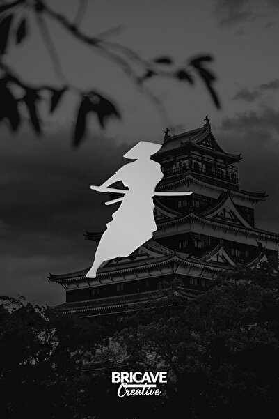 Bricave Samuray Japon Araba Motosiklet Cam Etiket Sticker 11x14cm