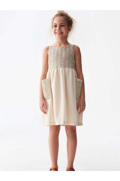 NK Girl's Linen Pocket Dress