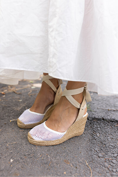 ANGELİNA JONES TOMİ Žene - Bele espadril sandale sa platformom i remenima