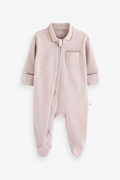 Next Baby طقم بذلة مكونة من قطعتين بياقة بولو باللون الأزرق/الكريمي 100%