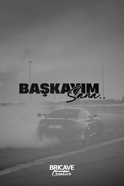 Bricave Başkayım Sana Yazı JDM Araba Motosiklet Cam Ayna Etiket Sticker 19x4,5cm