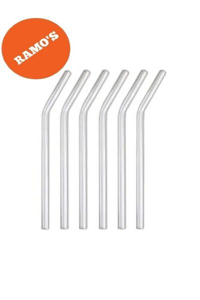 Ramo's 6-Piece Curved Glass Straw