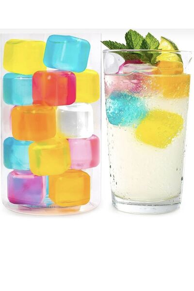 KıtayGroup Renkli Tükenmez Buz Kalıbı Buz Küpleri Soğutucu 12'li