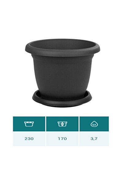 KıtayGroup Villa Saksı 3.7 Litre Antrasit