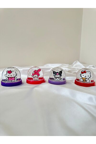 KıtayGroup Hello Kitty Karikatürlü Kar Küresi Simli Küçük Boy 1 Adet Asorti