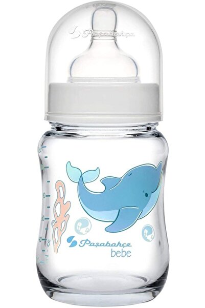 Paşabahçe Isıya Dayanıklı Desenli M Boy 120 ml Cam Biberon