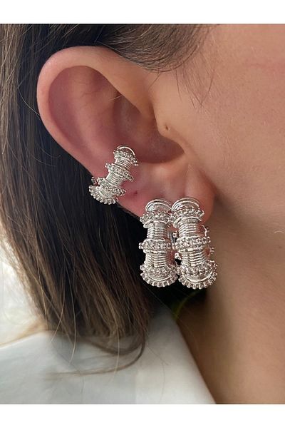 Pinery Jewels Vip Series - Women's Knuckle Stone Earrings Pair