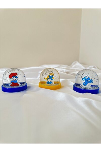 KıtayGroup Şirinler Karikatürlü Kar Küresi Simli Küçük Boy 1 Adet Asorti