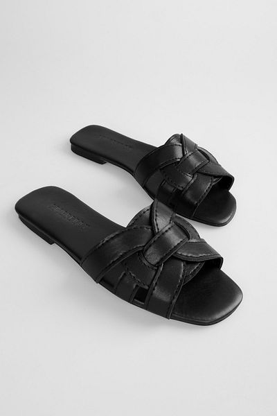 Shoeberry Černé dámské pantofle Ally - plochý střih