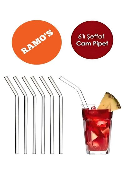 Ramo's 6-Piece Curved Glass Straw