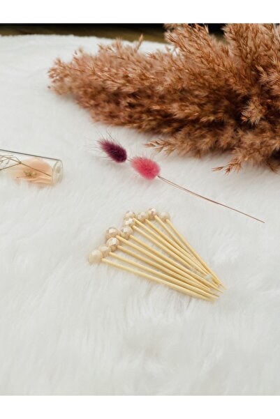 KıtayGroup Kristal Boncuk Lokumluk Ve Kokteylik Kürdan Süsü 100 Adet