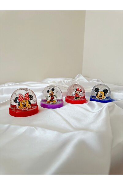 KıtayGroup Miki ve Mini Fare Karikatürlü Kar Küresi Simli Küçük Boy 1 Adet As...